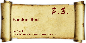 Pandur Bod névjegykártya